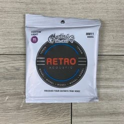 String Sets Martin MM11 Retro Acoustic Guitar Strings, Custom Light Gauge .011-.052