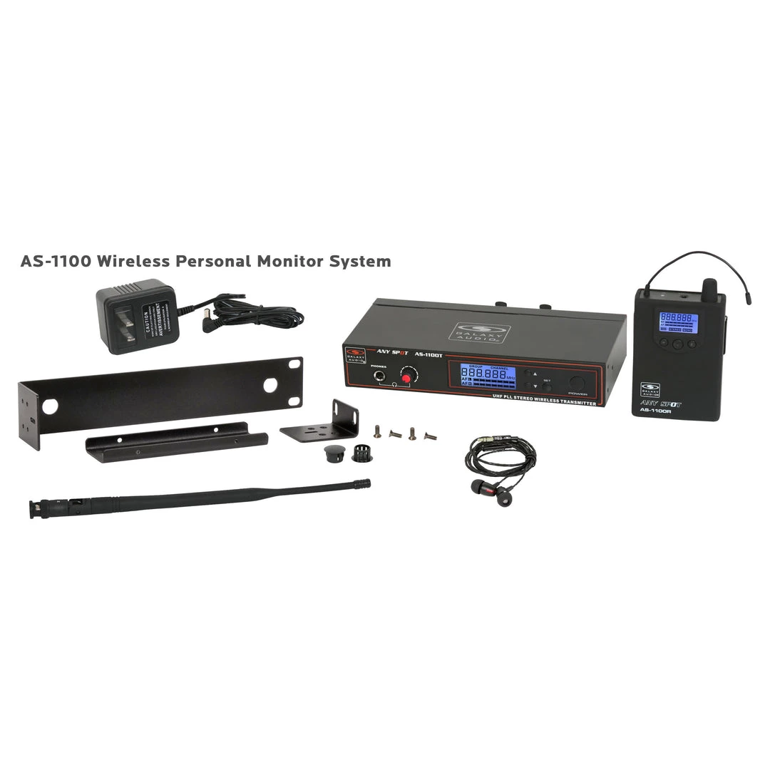 Galaxy Audio AS-1100 120 Channel Stereo Wireless Personal In-Ear Monitor System Wireless Systems 5 Galaxy Audio AS-1100 120 Channel Stereo Wireless Personal In-Ear Monitor System Wireless Systems