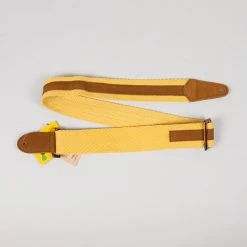 Fretted Accessories Henry Heller 2" Peru Pure Herringbone 100% Cotton Guitar Strap W/Tort-O Triglide, Tan