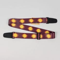 Henry Heller 2" Polyester Sublimation Sun Design Guitar Strap, Red