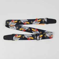 Fretted Accessories Henry Heller 2" Sublimation Mechanical T-Rex Flame Blowing Guitar Strap, Black
