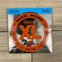 String Sets D'Addario EXL140 Nickel Wound Electric Guitar Strings, 10-52, Light Top/Heavy Bottom