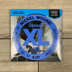 String Sets D'Addario EJ21 Nickel Wound Electric Guitar Strings, 12-52, (Wound Third) Jazz Light