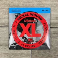 D'Addario EXL145 Nickel Wound Electric Guitar Strings, 12-54, (Plain Third) Heavy Set String Sets