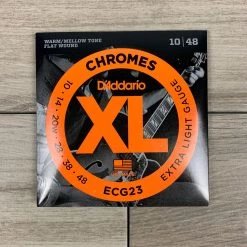 String Sets D'Addario ECG23 Chromes Flat Wound Electric Guitar Strings, 10-48, Extra Light Set