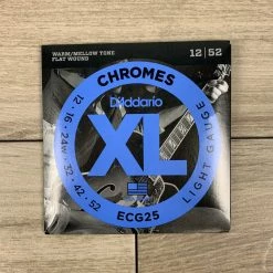 String Sets D'Addario ECG25 Chromes Flat Wound Electric Guitar Strings, 12-52, Light Set