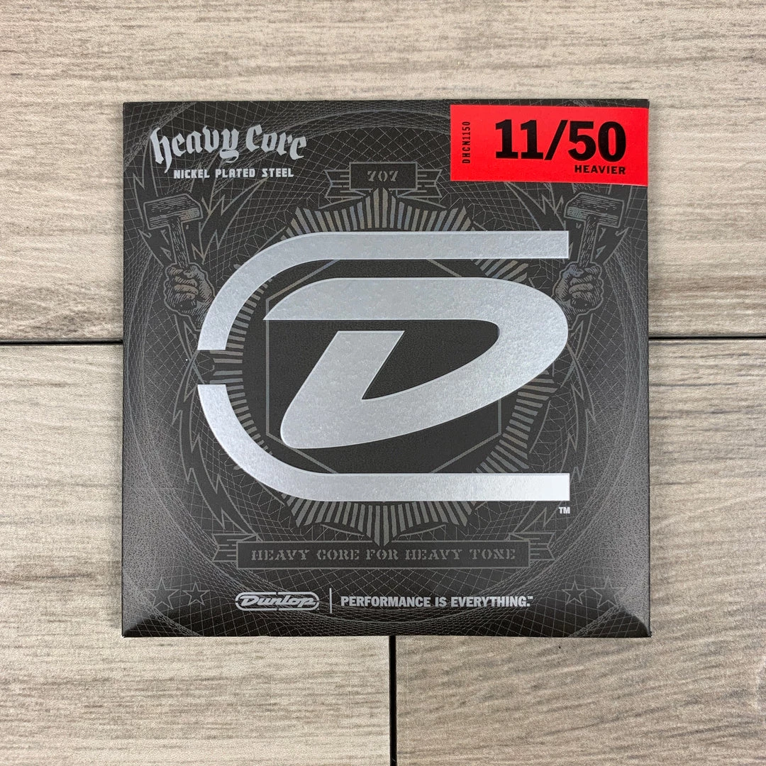 Dunlop Heavy Core Nickel Wound Electric Guitar Strings, 11-50, 11's Heavier String Sets 3 Dunlop Heavy Core Nickel Wound Electric Guitar Strings, 11-50, 11's Heavier String Sets