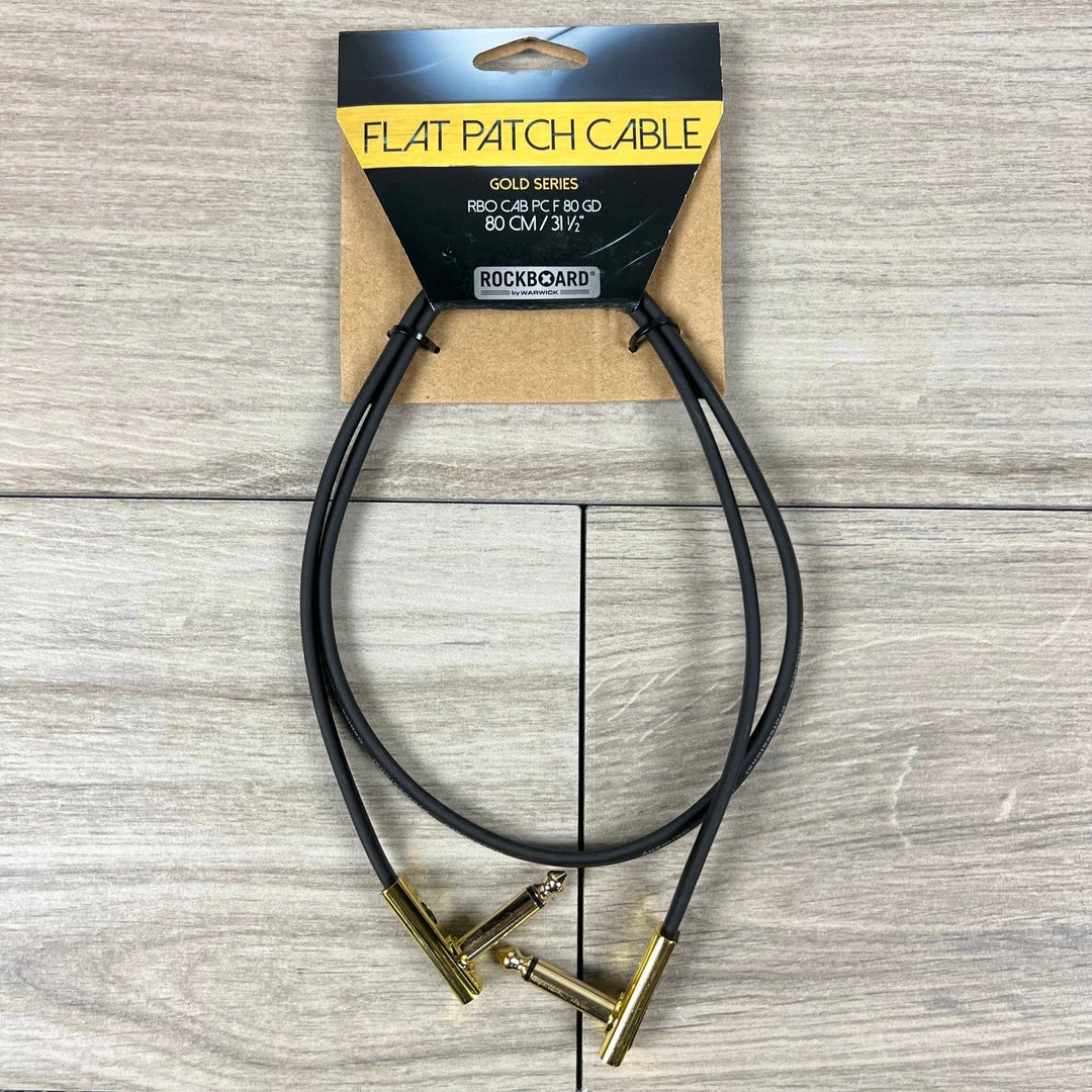 Fretted Accessories RockBoard Gold Series Flat Patch Cable, 80cm / 31-1/2" 3 Fretted Accessories RockBoard Gold Series Flat Patch Cable, 80cm / 31-1/2"