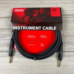 D'Addario Custom Series Instrument Cable, 1/4" Straight To Straight, 15ft