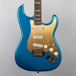 Squier 40th Anniversary Stratocaster, Gold Edition In Lake Placid Blue Electric Guitars
