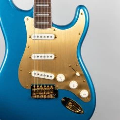 Squier 40th Anniversary Stratocaster, Gold Edition In Lake Placid Blue Electric Guitars