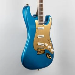Squier 40th Anniversary Stratocaster, Gold Edition In Lake Placid Blue Electric Guitars