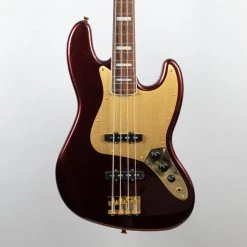 Squier 40th Anniversary Jazz Bass, Gold Edition In Ruby Red Metallic