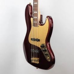 Squier 40th Anniversary Jazz Bass, Gold Edition In Ruby Red Metallic
