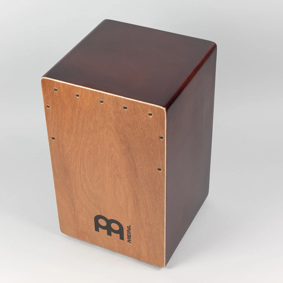 Meinl Backbeat Bass Cajon, Natural Luaun Frontplate And Wine Red Sides And Back 4 Meinl Backbeat Bass Cajon, Natural Luaun Frontplate And Wine Red Sides And Back