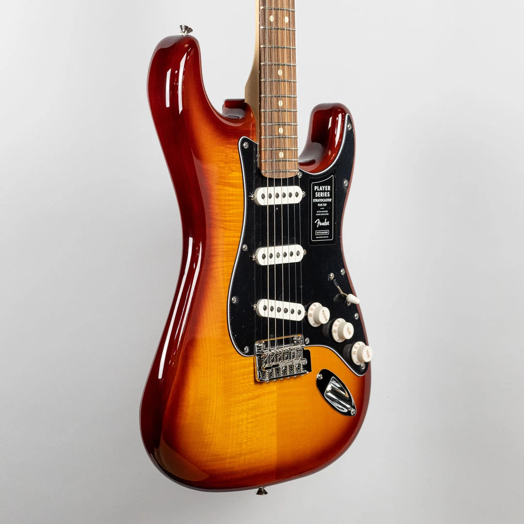 Fender Player Stratocaster Plus Top In Tobacco Sunburst (MX22047407) Electric Guitars 6 Fender Player Stratocaster Plus Top In Tobacco Sunburst (MX22047407) Electric Guitars