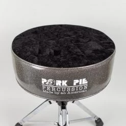 Drum Hardware Pork Pie Round Drum Throne, Charcoal Sides/Black Crush Top