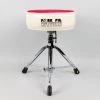 Drum Hardware Pork Pie Round Drum Throne, White Sparkle Sides/Red Swirl Top