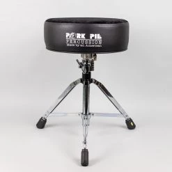 Drum Hardware Pork Pie Round Drum Throne, Black Sides/Black Crush Top