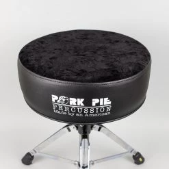 Drum Hardware Pork Pie Round Drum Throne, Black Sides/Black Crush Top