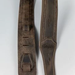 Fretted Accessories Taylor 800 Series Element Distressed Leather 2.5" Guitar Strap, Dark Brown