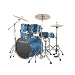 Ludwig Element Evolution Series 5 Piece Drum Set With Cymbals, In Blue Sparkle Drum Sets