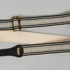 Fretted Accessories Taylor Academy Series White/Black Jacquard Cotton Guitar Strap, 2