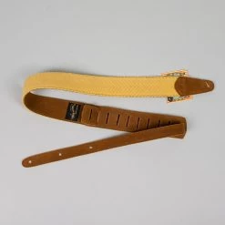 Henry Heller 2" PURE 100% Cotton Guitar Strap With Tail Adjustment, Tan Fretted Accessories