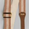 Taylor Academy Series White/Brown Jacquard Cotton Guitar Strap, 2"