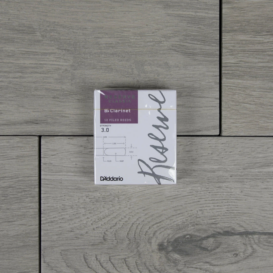 D'Addario Reserve Classic Bb Clarinet Reeds, Strength 3 (Box Of 10) 3 D'Addario Reserve Classic Bb Clarinet Reeds, Strength 3 (Box Of 10)