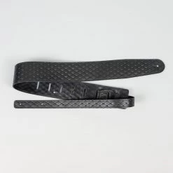 Fretted Accessories Henry Heller 2.5" Adjustable Quilted Garment Leather Guitar Strap, Black