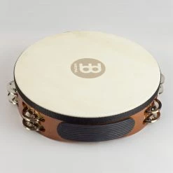 Hand Percussion Meinl TAH2AB Traditional Goat-Skin Wood Tambourine, Steel Jingles