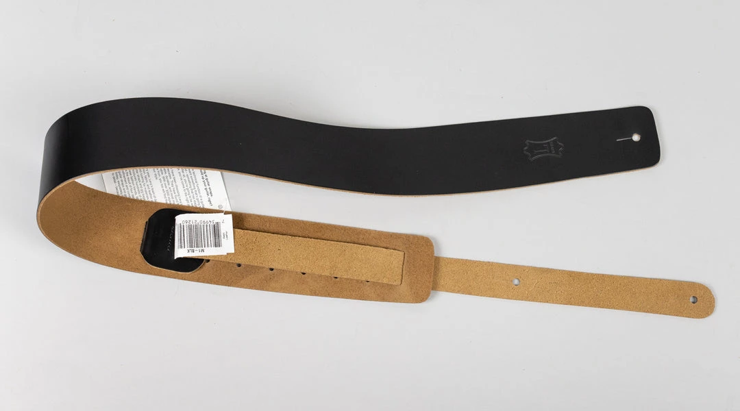 Levy's M1-BLK Classic Series 2 1/2" Leather Guitar Strap In Black 4 Levy's M1-BLK Classic Series 2 1/2" Leather Guitar Strap In Black