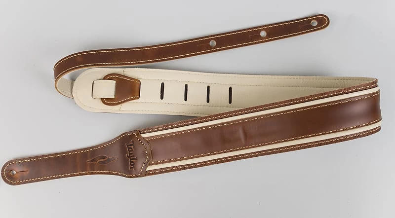 Taylor 800 Series Element Brown/Cream Leather Guitar Strap, 2.5" 4 Taylor 800 Series Element Brown/Cream Leather Guitar Strap, 2.5"