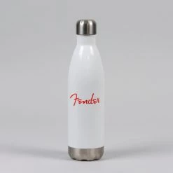 Fender Stainless Steel Water Bottle In White Fretted Accessories