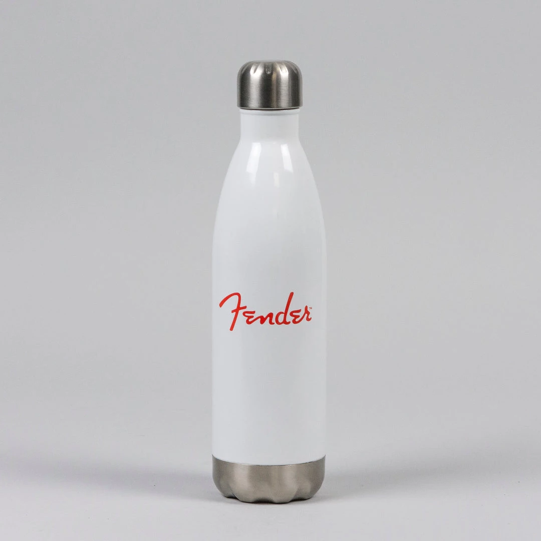 Fender Stainless Steel Water Bottle In White Fretted Accessories 3 Fender Stainless Steel Water Bottle In White Fretted Accessories