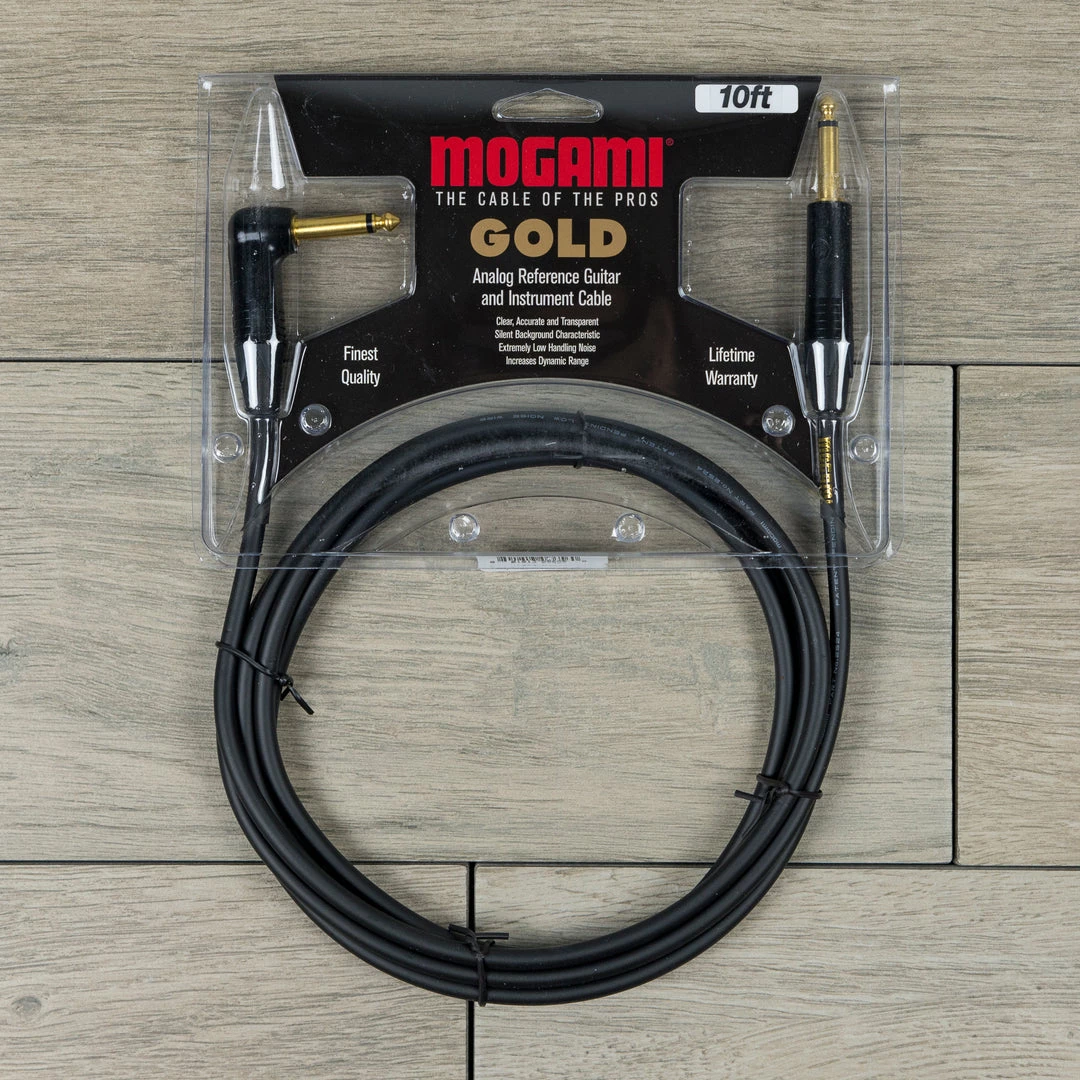 Fretted Accessories Mogami Gold Instrument Cable, Straight To Right Angle (10ft) 3 Fretted Accessories Mogami Gold Instrument Cable, Straight To Right Angle (10ft)
