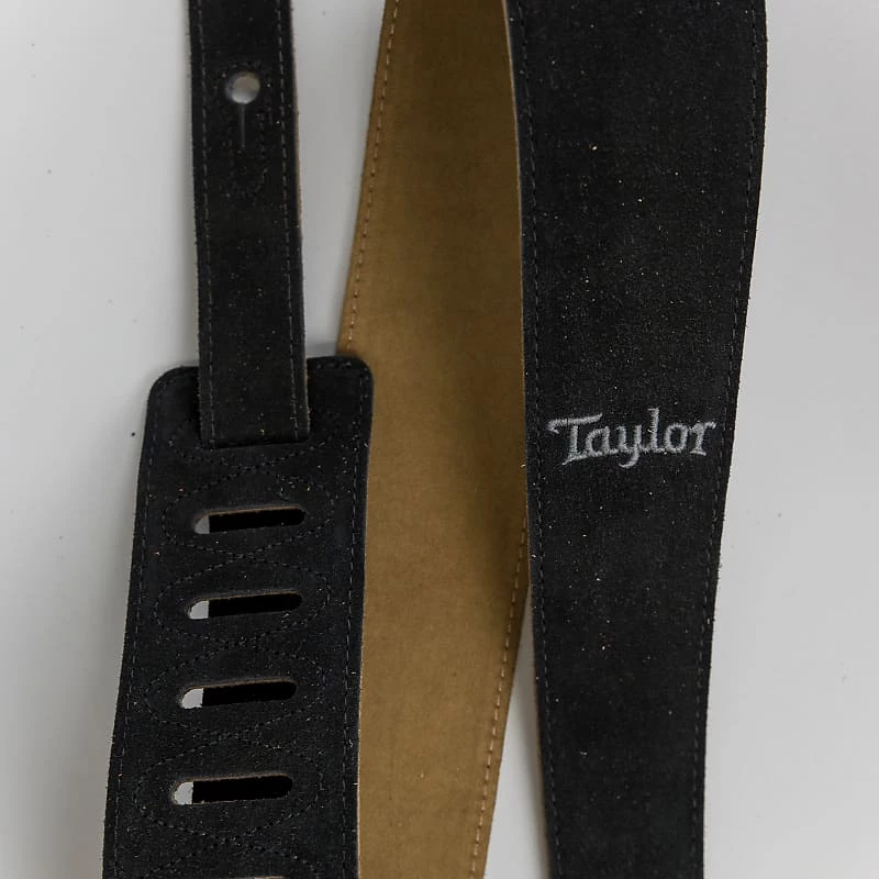 Taylor Black Embroidered Suede Guitar Strap, 2.5" Fretted Accessories 3 Taylor Black Embroidered Suede Guitar Strap, 2.5" Fretted Accessories