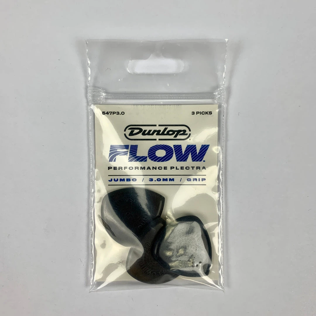 Dunlop Flow Jumbo Grip Pick 3.0mm, 3 Pack 3 Dunlop Flow Jumbo Grip Pick 3.0mm, 3 Pack