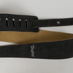 Taylor Black Embroidered Suede Guitar Strap, 2.5" Fretted Accessories 5 Taylor Black Embroidered Suede Guitar Strap, 2.5