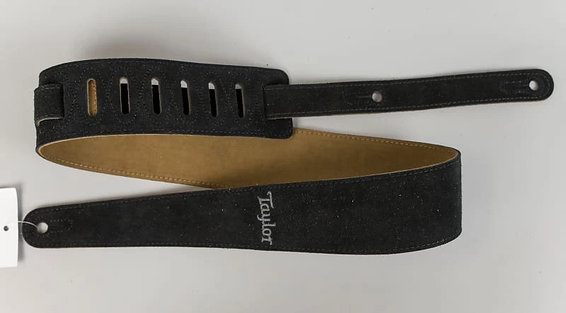 Taylor Black Embroidered Suede Guitar Strap, 2.5" Fretted Accessories 4 Taylor Black Embroidered Suede Guitar Strap, 2.5" Fretted Accessories