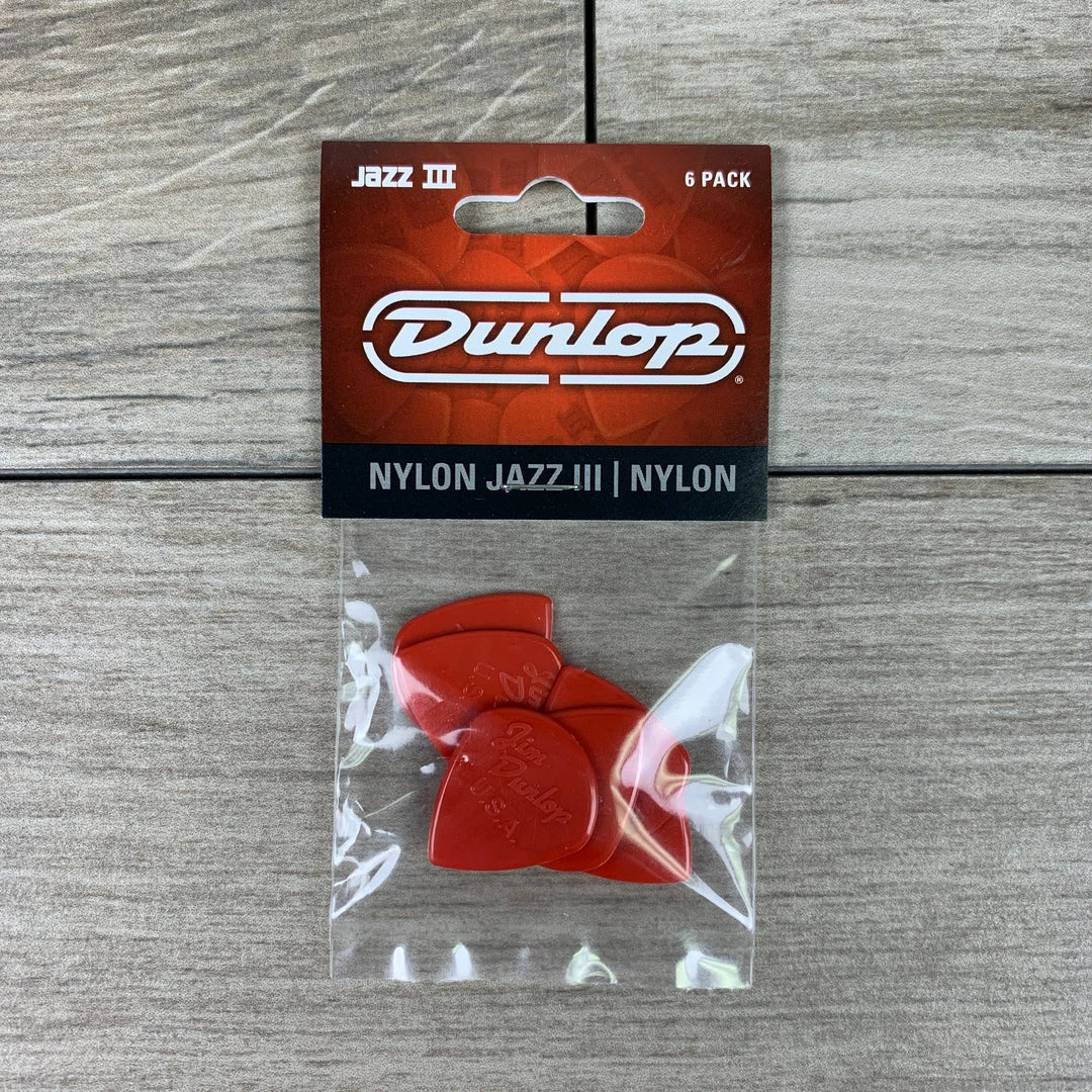 Dunlop Jazz III Nylon Picks, 6-Pack 3 Dunlop Jazz III Nylon Picks, 6-Pack