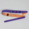 Henry Heller 2" Guitar Strap, Purple Suede With Black Leather Stars Fretted Accessories