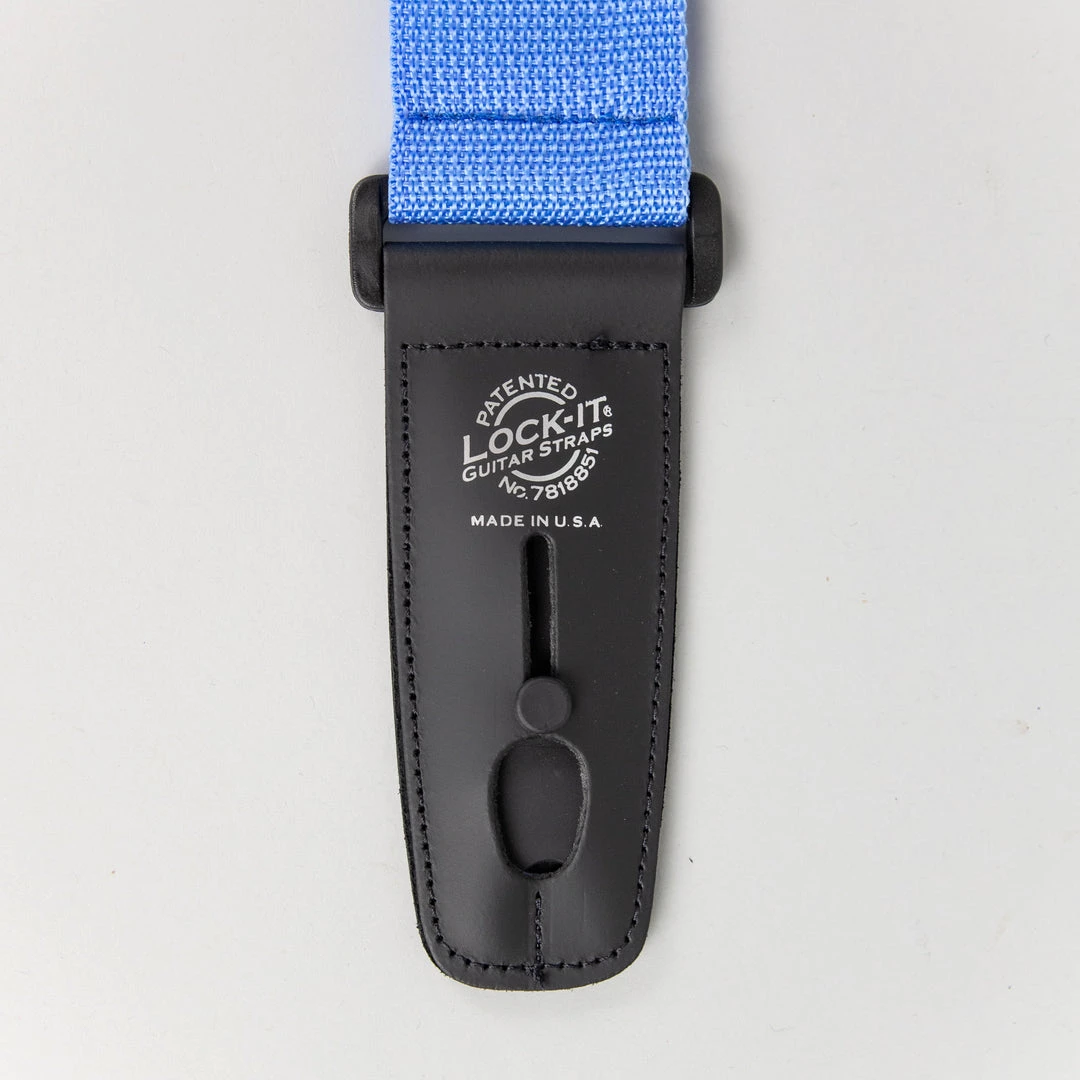 Fretted Accessories Lock-It Poly Pro Series 2" Guitar Strap In Pacific Blue 4 Fretted Accessories Lock-It Poly Pro Series 2" Guitar Strap In Pacific Blue