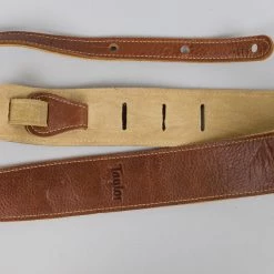 Taylor Medium Brown Genuine Leather Guitar Strap, Suede Back, 2.5