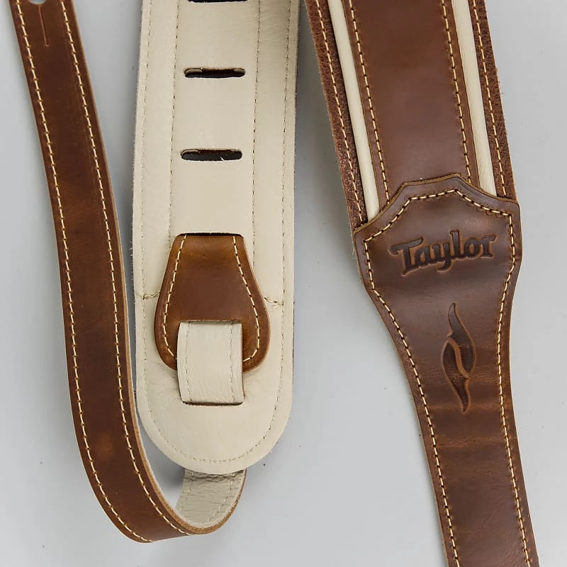 Taylor 800 Series Element Brown/Cream Leather Guitar Strap, 2.5" 3 Taylor 800 Series Element Brown/Cream Leather Guitar Strap, 2.5"