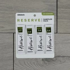 D'Addario Reserve Alto Saxophone Reed Sampler Pack, Strength 2.5/3.0/3.0+ (Pack Of 4) Woodwind Accessories