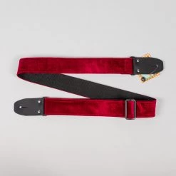 Henry Heller 2" Crushed Velvet Guitar Strap, Red Fretted Accessories