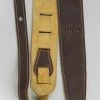 Taylor Genuine Leather Chocolate Brown Guitar Strap, Suede Back, 2.5" Fretted Accessories