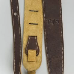 Taylor Genuine Leather Chocolate Brown Guitar Strap, Suede Back, 2.5